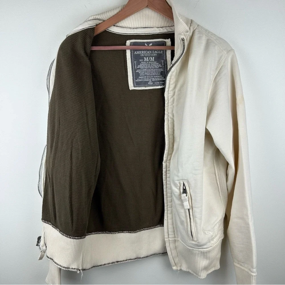 Vintage American Eagle Men’s Zip-Up Thick Thermal Lined Jacket sz M Y2K - Picture 5 of 14